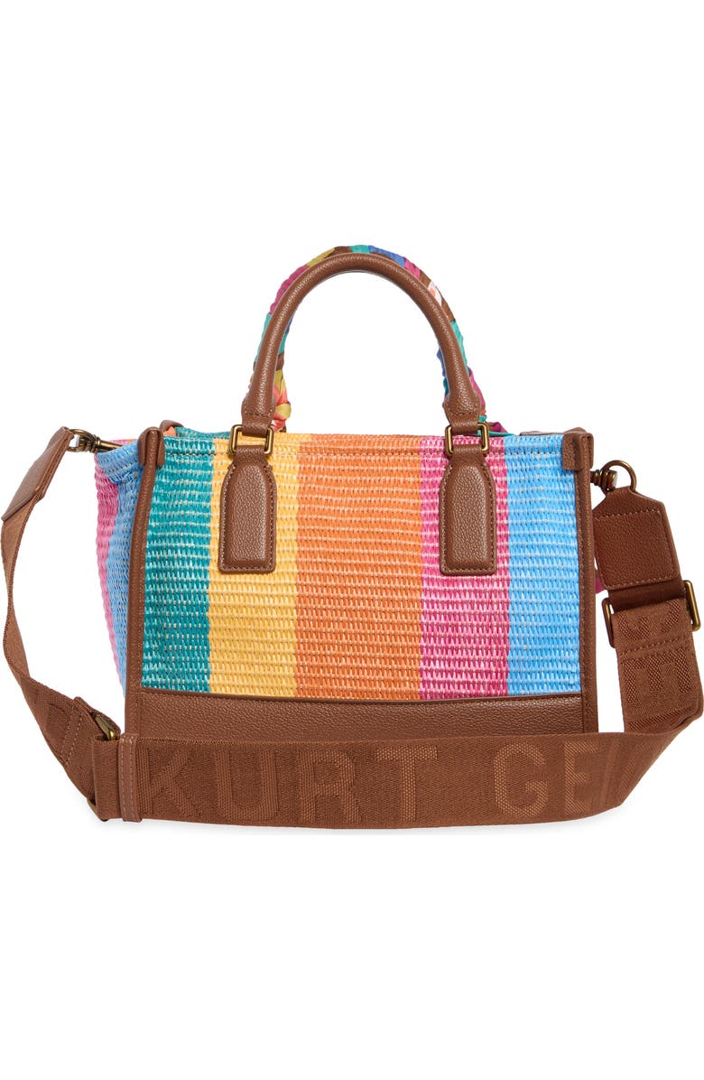 Kurt Geiger London Small Chiswick Raffia Tote, Alternate, color, Brown/ Rainbow