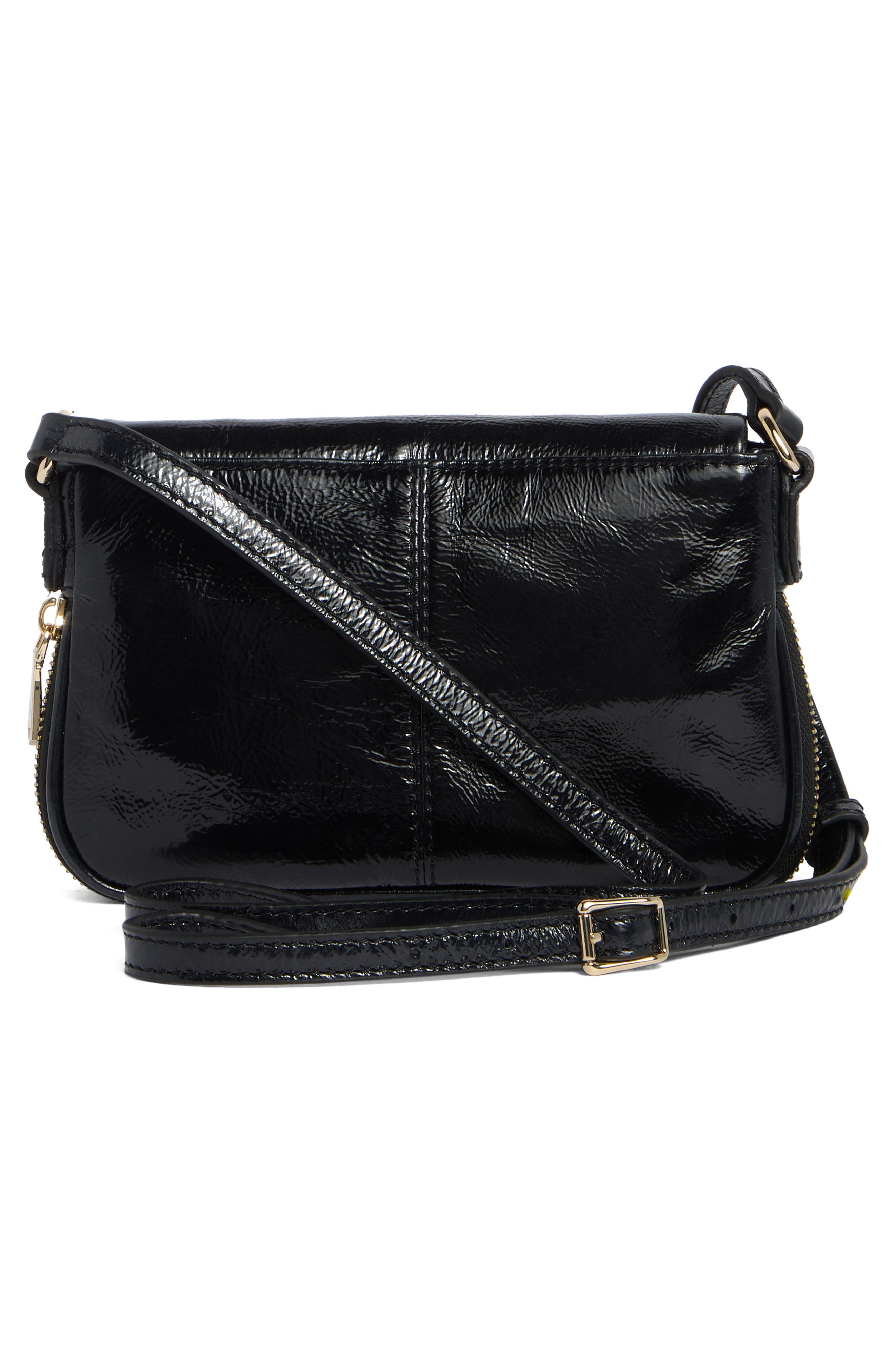 Ripley Leather Mini Crossbody, Alternate, color, BLACK CRINKLE PATENT