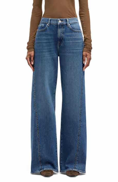 7 For All Mankind Lotta Twisted Seam High Waist Wide Leg Jeans