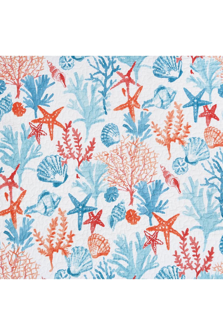 Tangerine Coast Cotton Quilt Set - Reversible and Machine Washable, Alternate, color, Blue