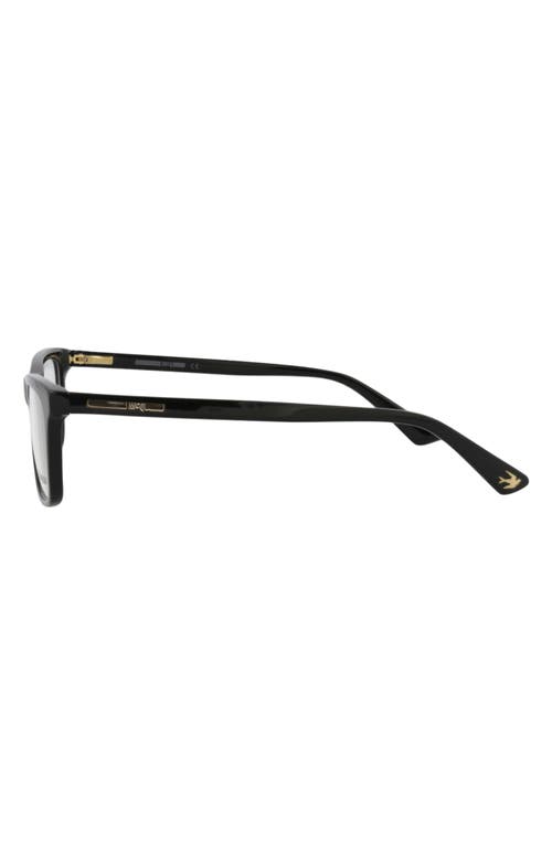 Alexander Mcqueen Mcqueen 52mm Rectangular Optical Glasses In Black Black Transparent