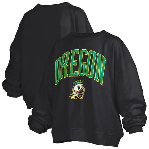 Women's Pressbox  Black Oregon Ducks Janise Fleece Sweatshirt
