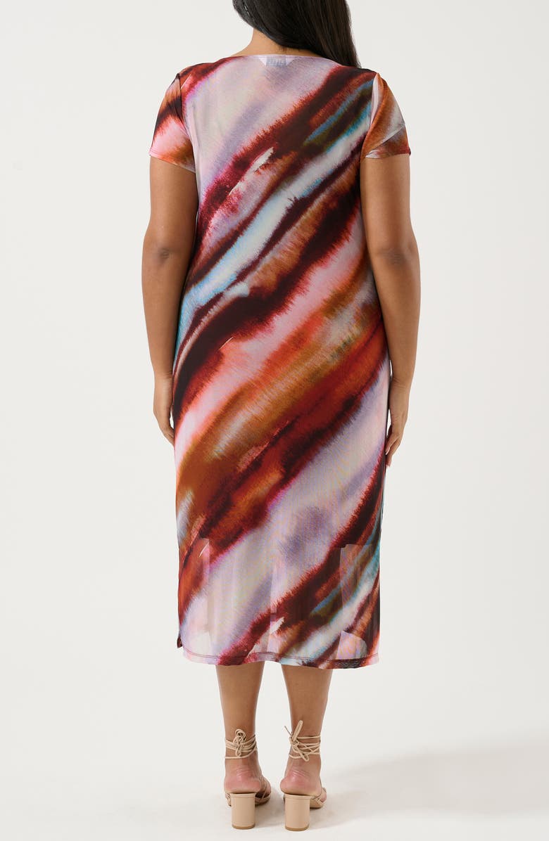 Estelle Sunshine Radiant Print Mesh Midi Dress, Alternate, color, Pink Multi Print