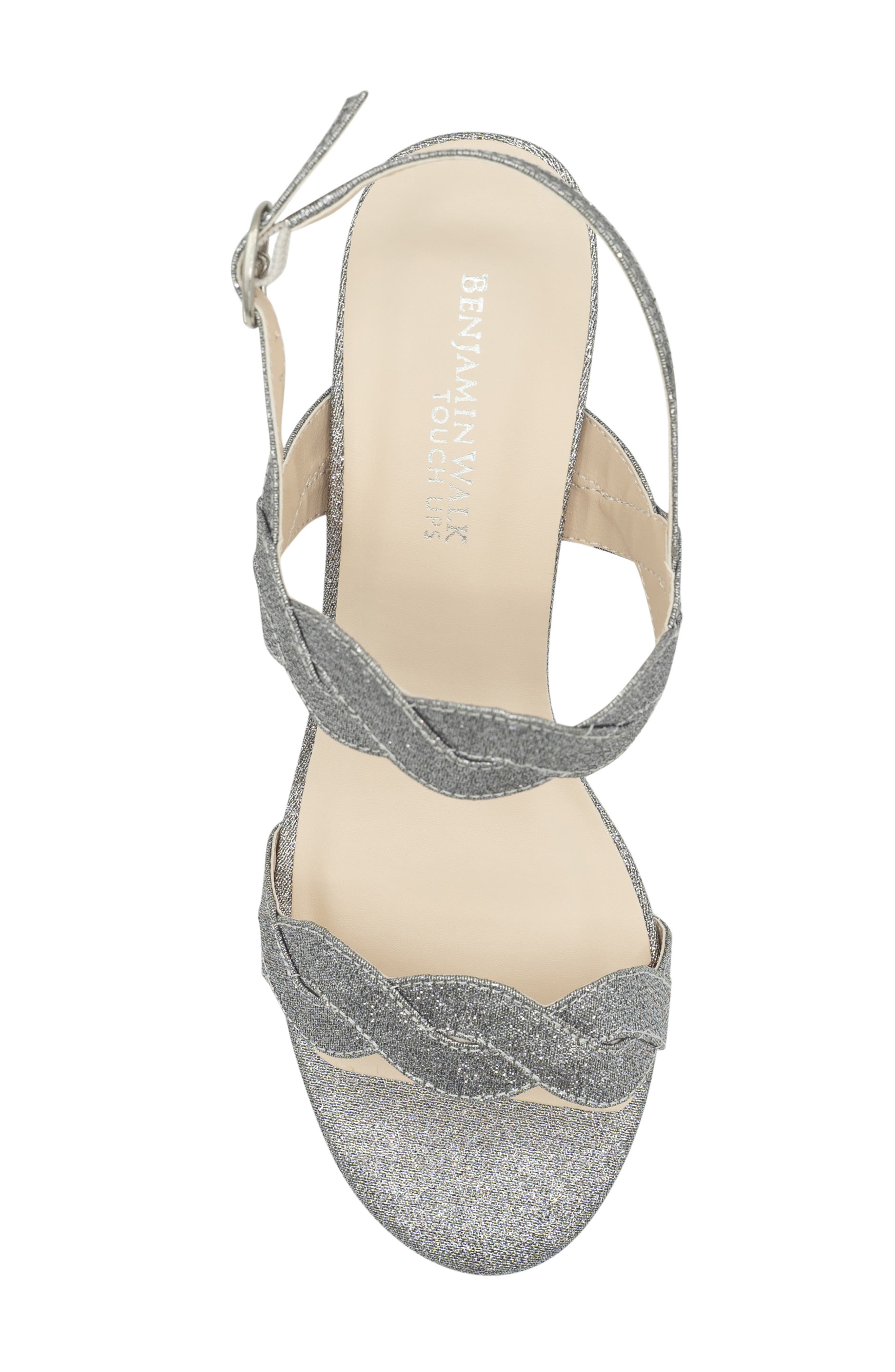 Touch Ups Champagne Ankle Strap Sandal, Alternate, color, Pewter