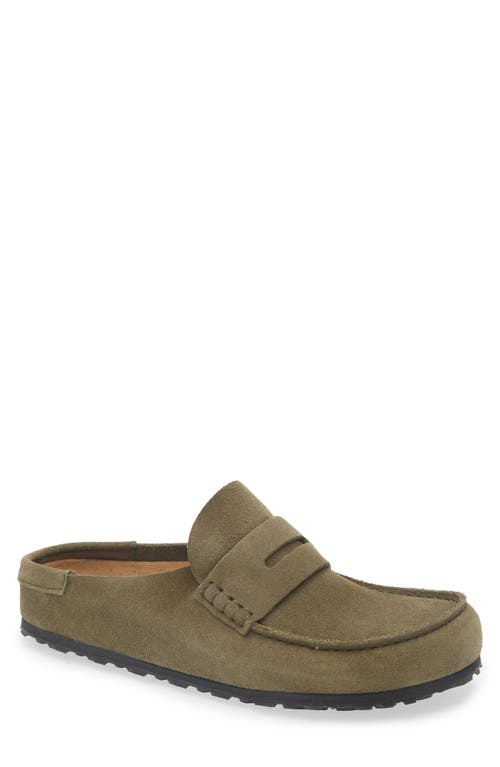 Birkenstock Naples Wrapped Suede Slippers In Green