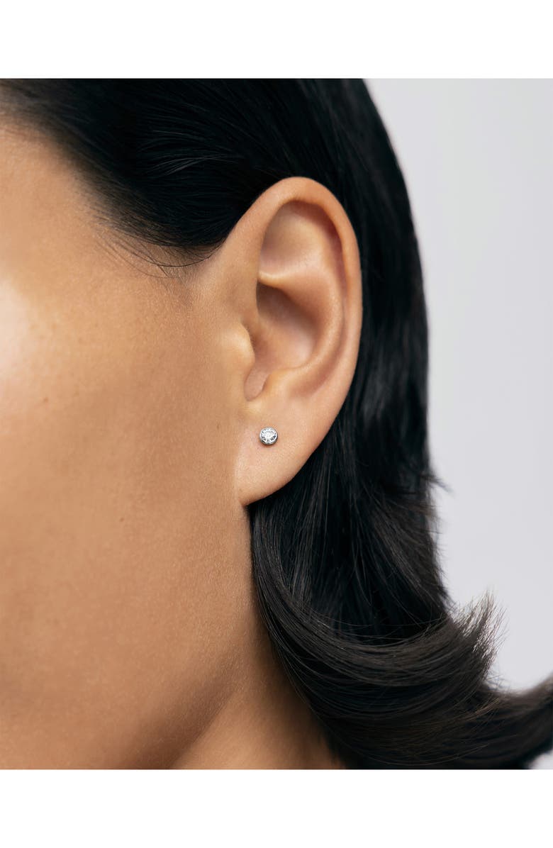 Monica Vinader Lab Grown Diamond Solitaire Stud Earrings, Alternate, color, 14K Solid White Gold / Diamond