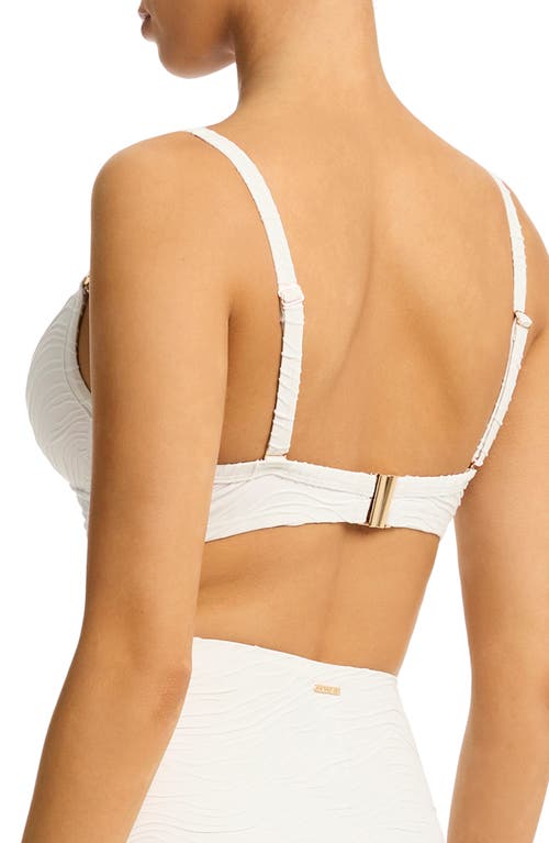 Sea Level De Soleil Cross Front D- & Dd-cup Molded Underwire Bikini Top In White