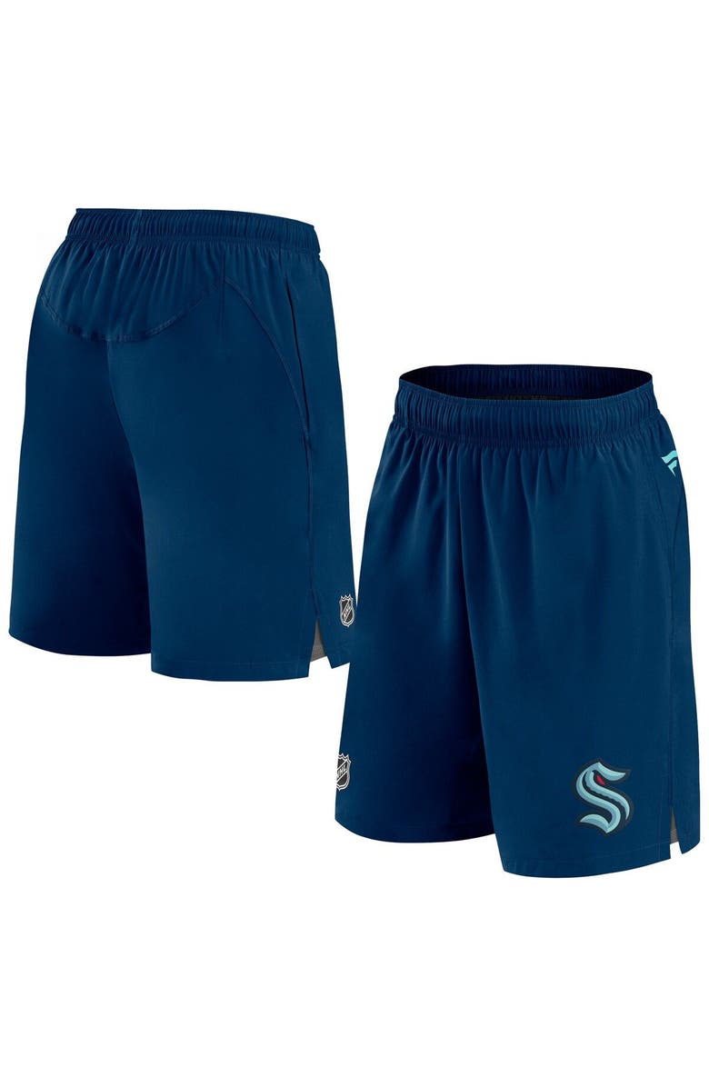FANATICS Men's Fanatics Branded Deep Sea Blue Seattle Kraken Authentic Pro Rink Shorts, Main, color, 