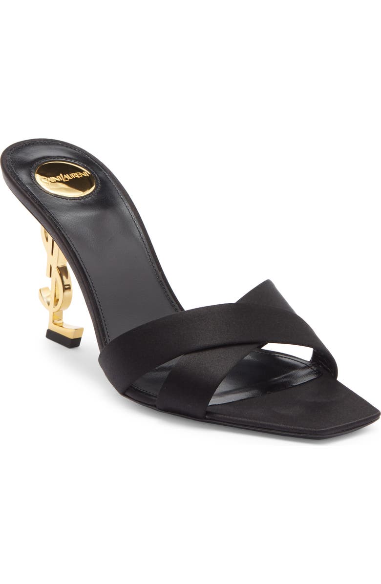 Saint Laurent Opyum Slide Sandal, Main, color, Noir