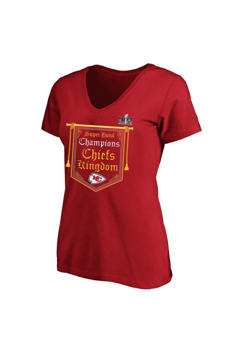 Women's Fanatics Branded  Red Kansas City Chiefs Super Bowl LVIII Champions Plus Size On Top V-Neck T-Shirt, Main, color, Red