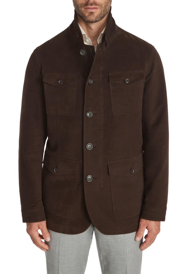 Stretch Cotton Safari Jacket, Main, color, BROWN