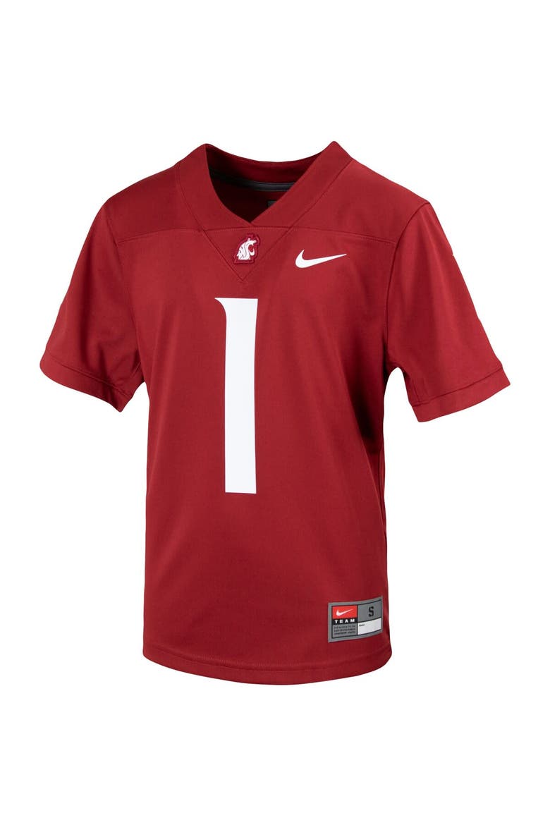 Youth Nike #1 Crimson Washington State Cougars Untouchable Football Jersey, Alternate, color, Crimson