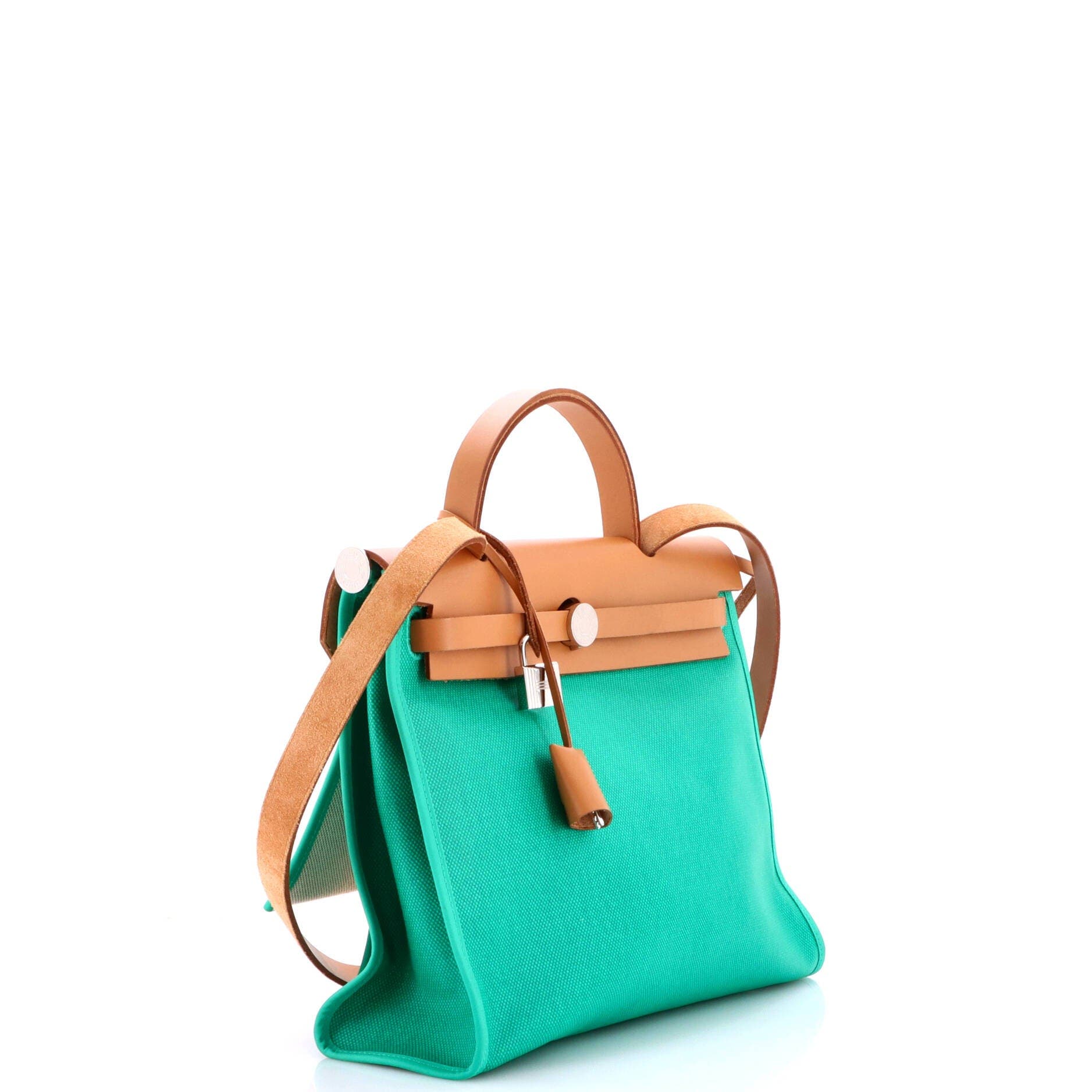 Herbag Zip Berline Vache Canvas and Leather 31, Alternate, color, Green