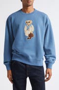 Ralph Lauren Purple Label Polo Bear Appliqué Cotton & Cashmere Sweatshirt