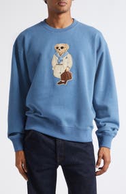 Ralph Lauren Purple Label Polo Bear Appliqué Cotton & Cashmere Sweatshirt