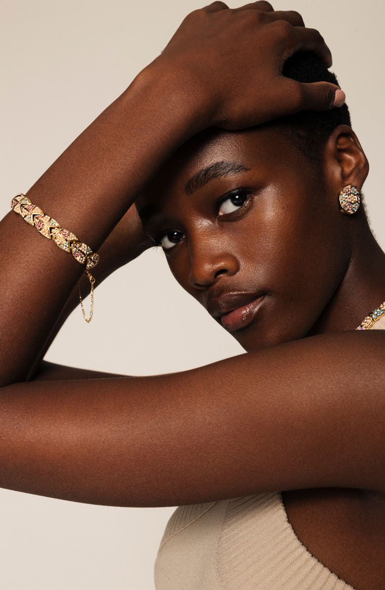 Susan Caplan 1980s Vintage D'Orlan Pastel and Faux Pearl Bracelet, Alternate, color, Pastel And Faux Pearl