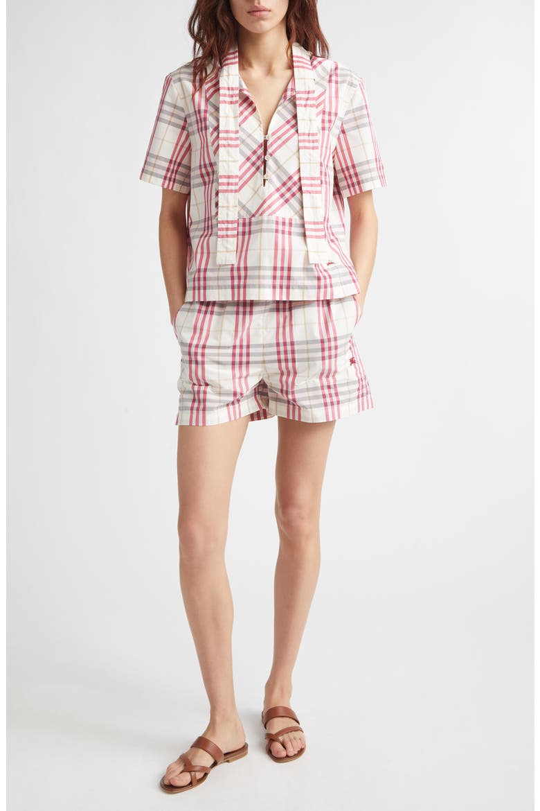 Olea Plaid Cotton Pullover Shirt, Alternate, color, AUBERGINE PURPLE IP CK