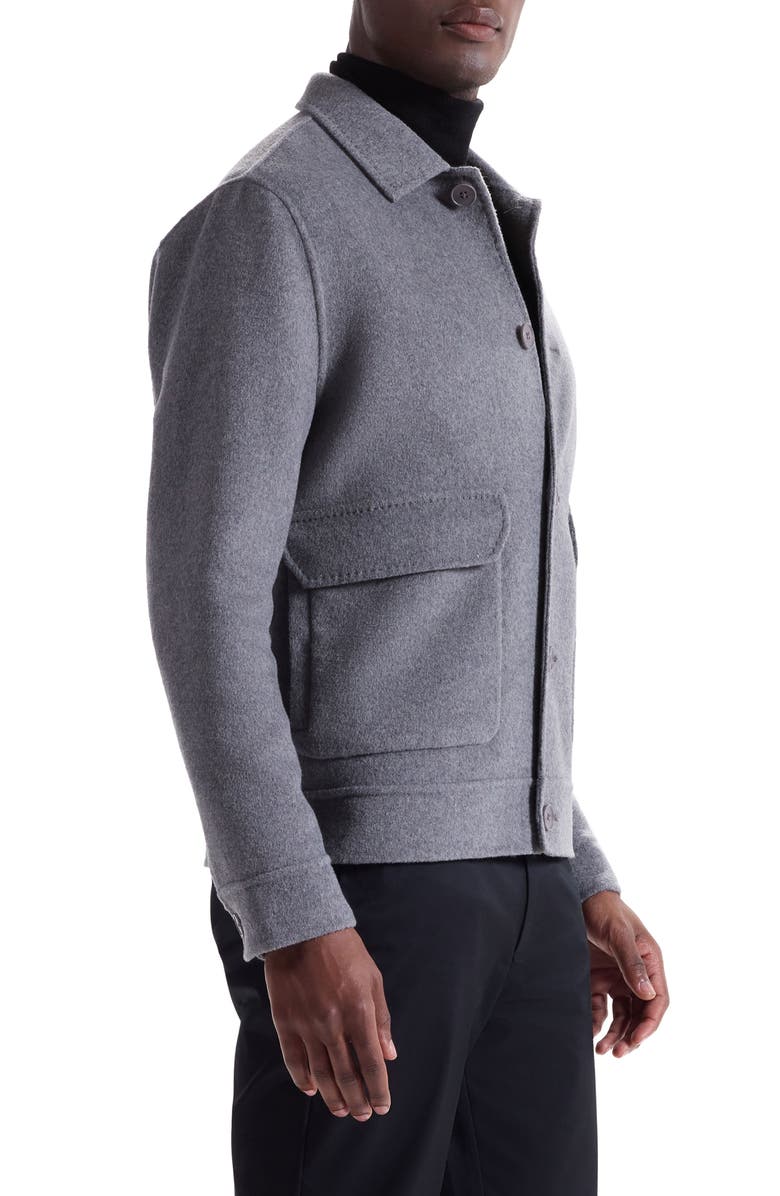 Bugatchi Felted Wool Blend Jacket, Alternate, color, Heather Grey