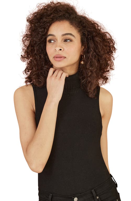 Yumi Roll Neck Sleeveless Sweater In Black