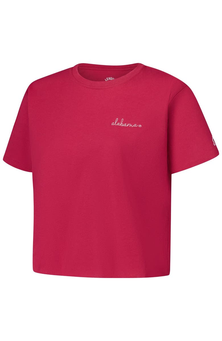 LEAGUE COLLEGIATE WEAR Women's League Collegiate Wear Crimson Alabama Crimson Tide Clothesline Cotton Midi T-Shirt, Alternate, color, 