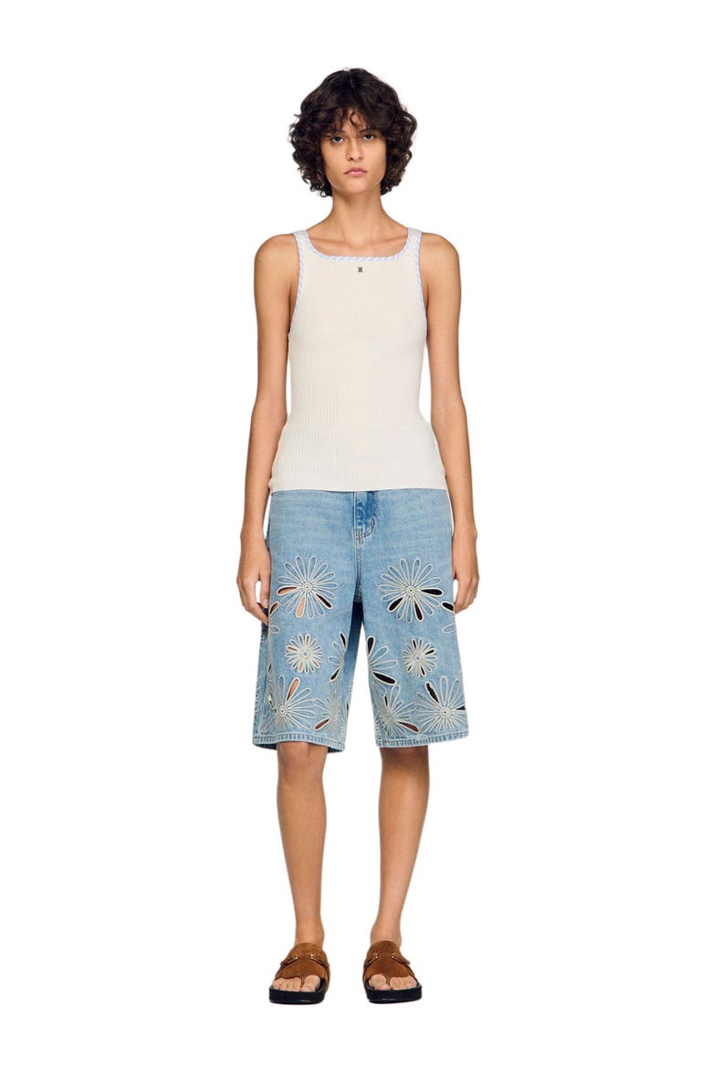 Ribbed vest top, Alternate, color, Ecru