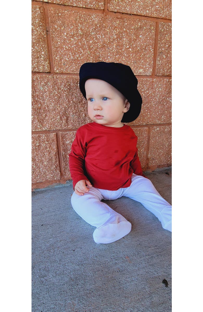 City Threads USA-Made Unisex UPF 50+ 100% Cotton Twill Wharf-Style Bucket Hat, Alternate, color, Black W/ White Stitch