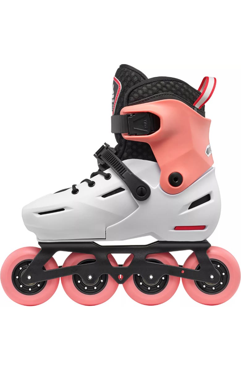 Rollerblade Apex Adjustable Girls Inline Skates, Alternate, color, Platinum/Coral