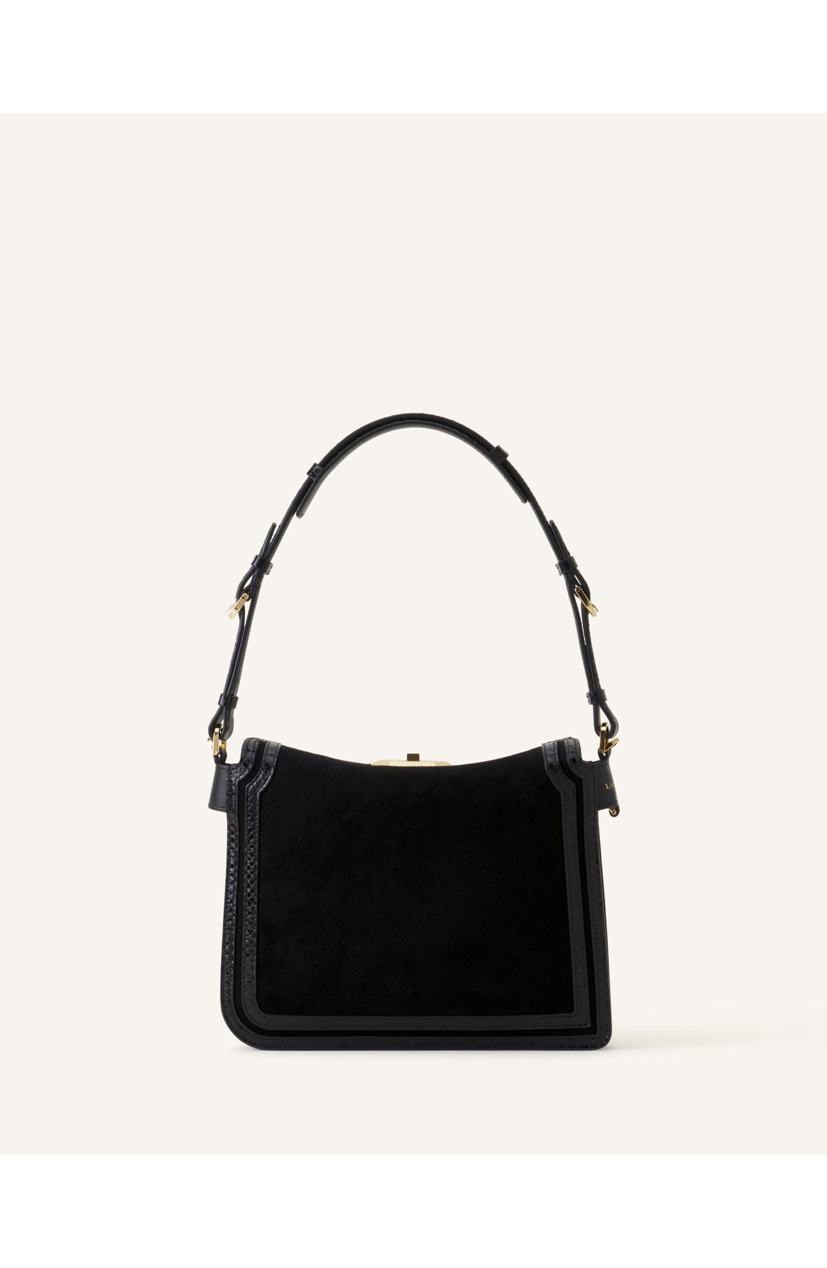 Lanvin Compagnon Small Asymmetrical Bag In Python Finishing, Alternate, color, Black/Black