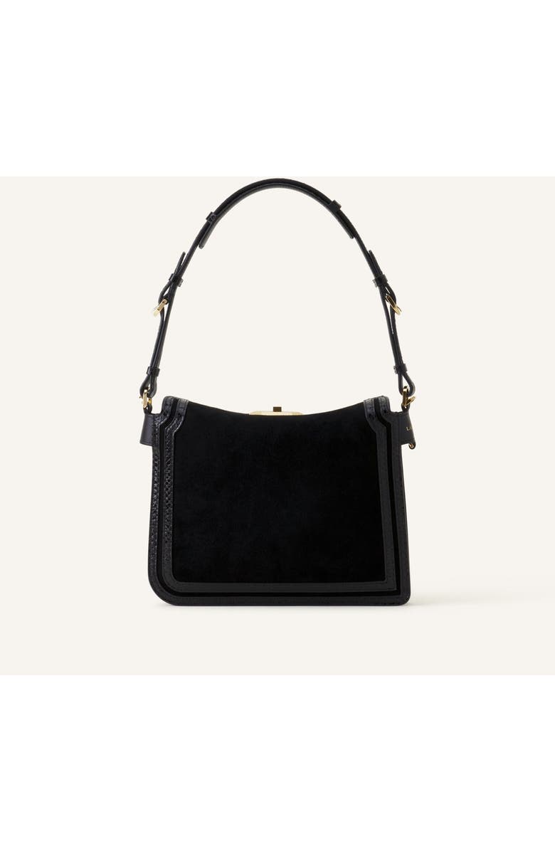 Lanvin Compagnon Small Asymmetrical Bag In Python Finishing, Alternate, color, Black/Black