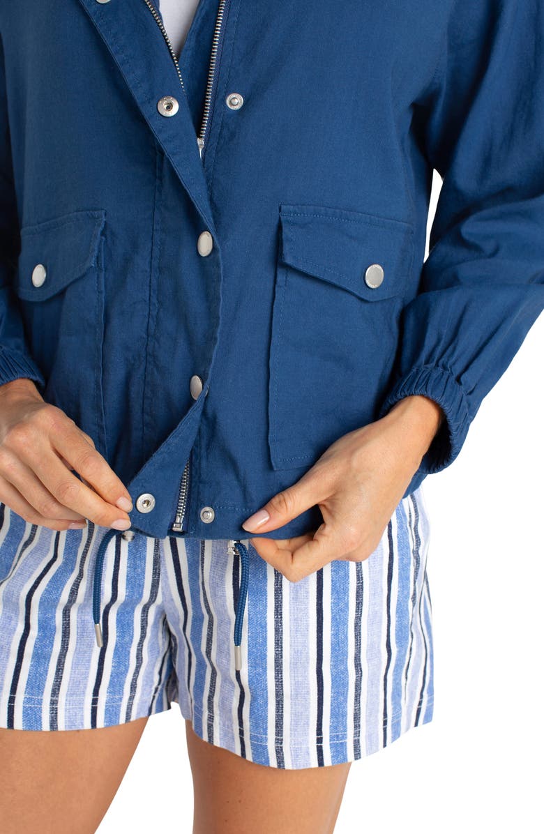 Liverpool Los Angeles Raglan Sleeve Linen Blend Jacket, Alternate, color, Goddess Blue