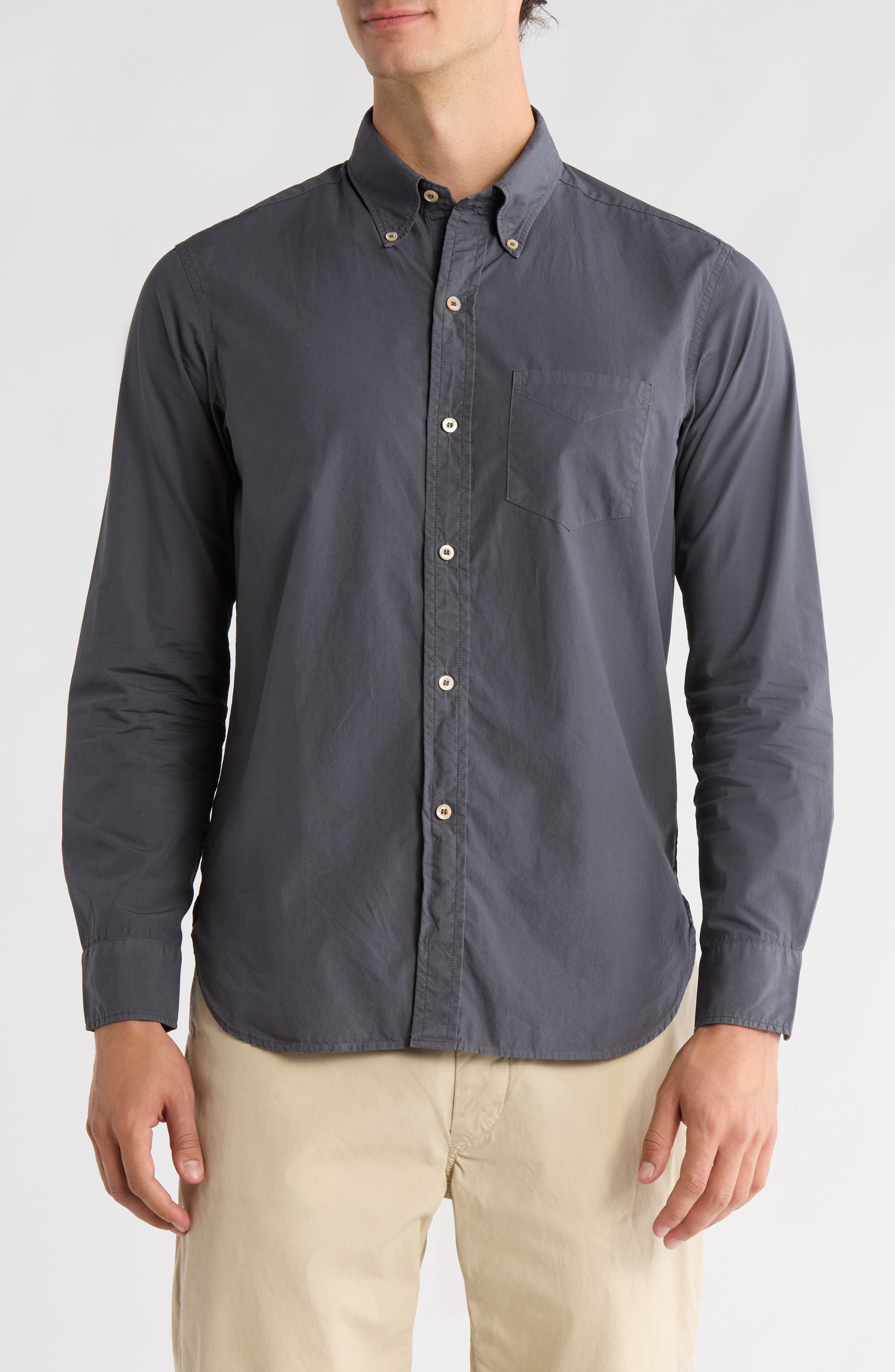 BUCK MASON Skyline Poplin Cotton Button-Down Shirt