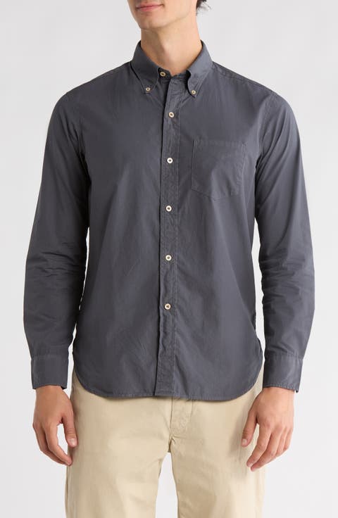 Skyline Poplin Cotton Button-Down Shirt