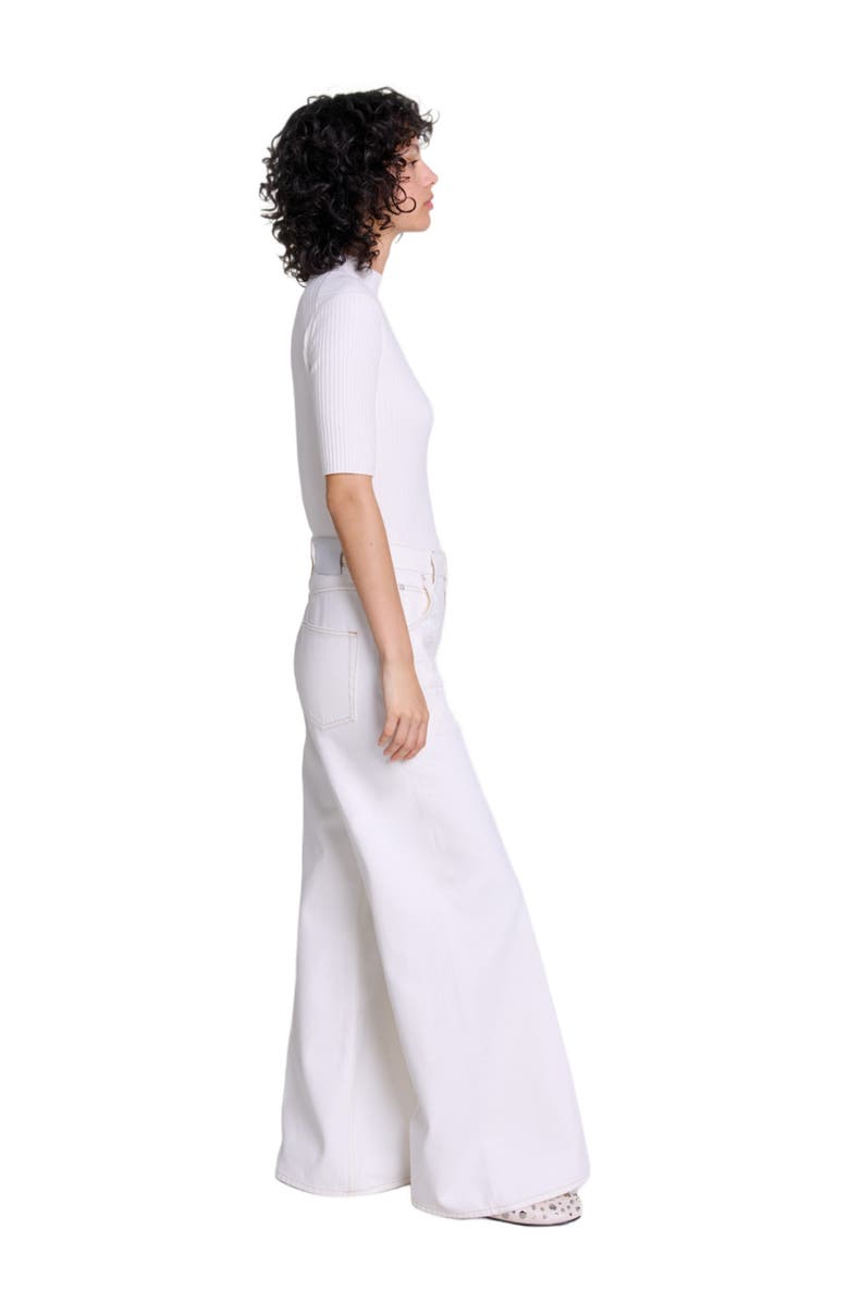 maje Embroidered high-waisted jeans, Alternate, color,