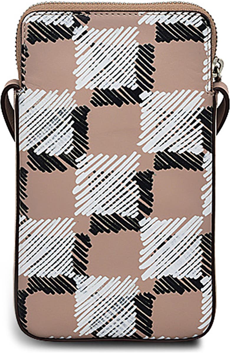 Radley Check Me Out Medium Phone Crossbody Bag, Alternate, color, Latte