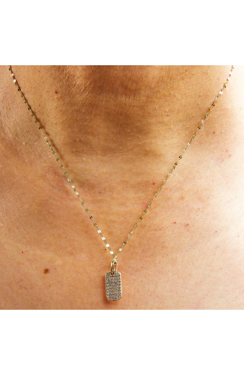 Haus of Brilliance 18K Yellow Gold PlatedSilver 1/3 Cttw Diamond Studded Dog Tag Pendant Necklace, Alternate, color, Yellow