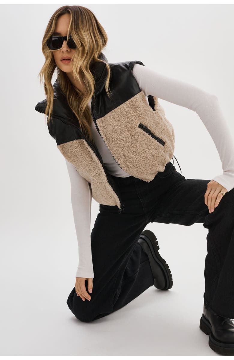 LAMARQUE Melicia | Reversible Puffer Vest, Alternate, color, Black Ecru