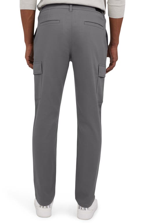Dkny Powerstretch Flat Front Cargo Pants In Charcoal