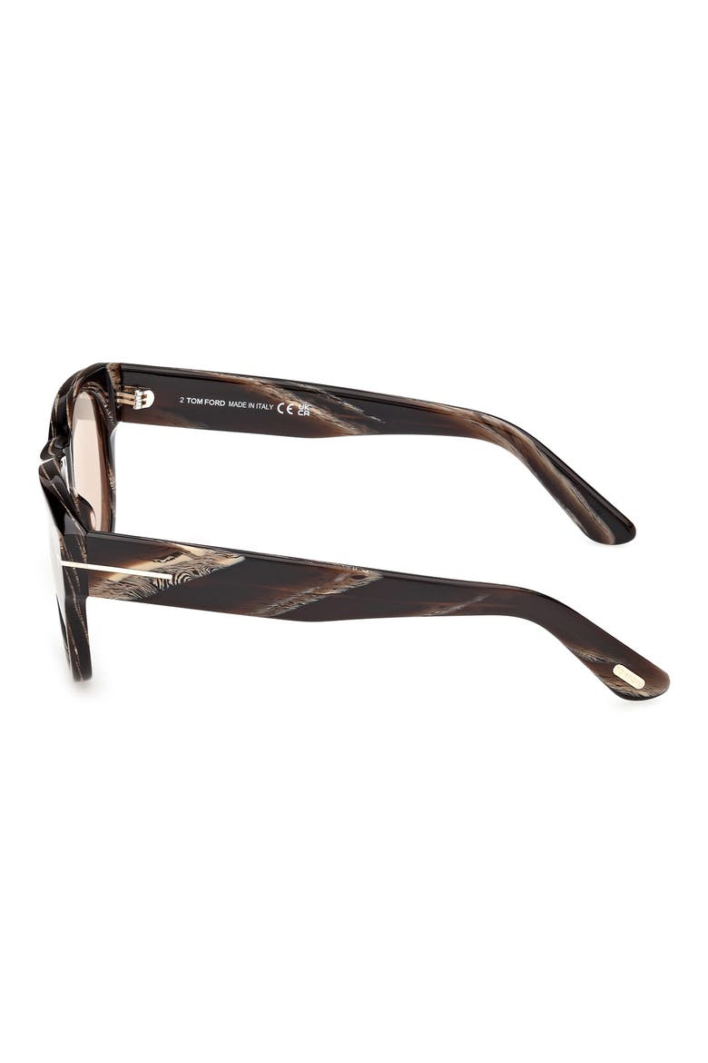 52mm Round Photochromic Sunglasses, Alternate, color, COLOURED HORN / BROWN