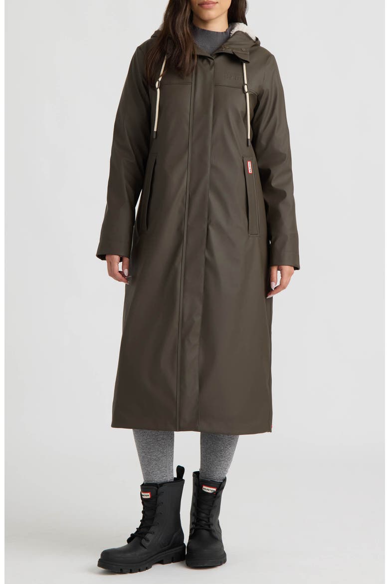 Sammy Water Repellent Long Rubberized Raincoat, Main, color, BROWNIE