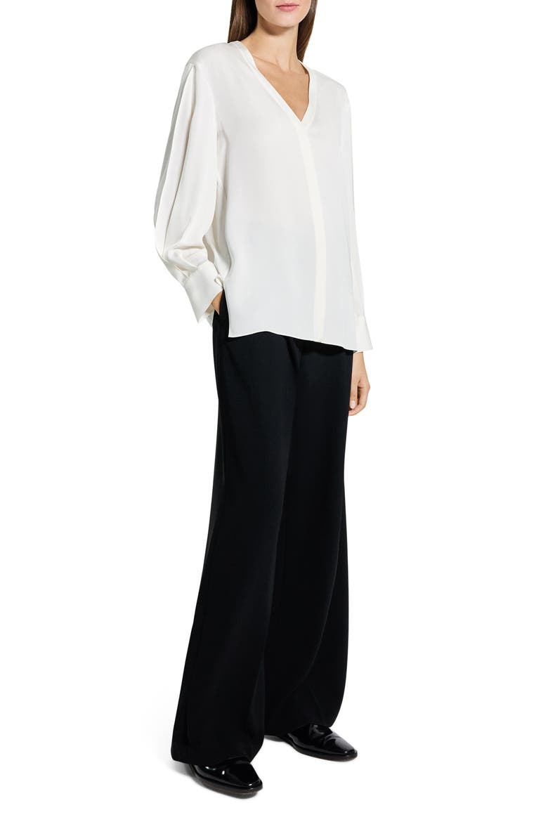 Woven Silk Shirt, Alternate, color, IVORY