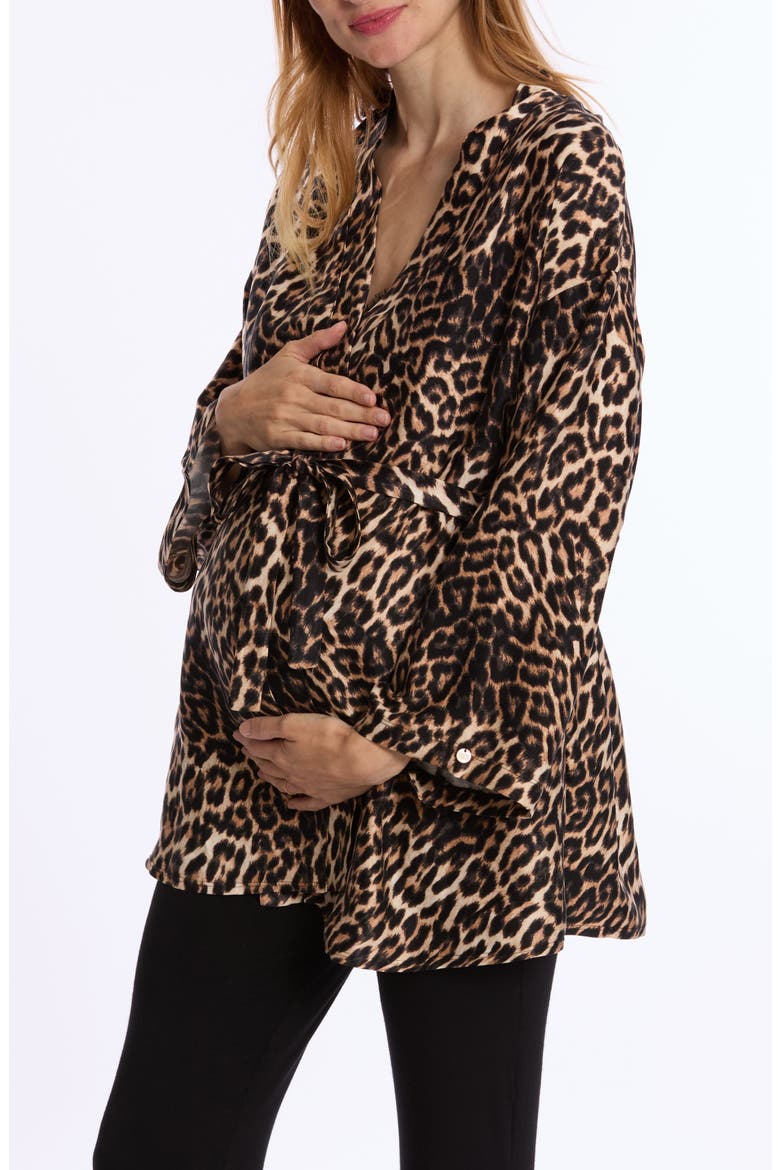 Roxane Maternity and Nursing Blouse, Main, color, LEOPARD