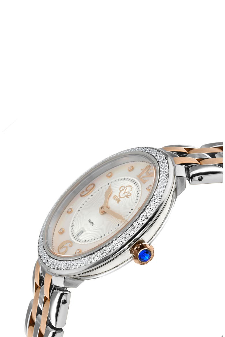 Verona Two-Tone Diamond Bracelet Watch, 37mm - 0.05 ctw., Alternate, color, TWO TONED SS/ IPYG