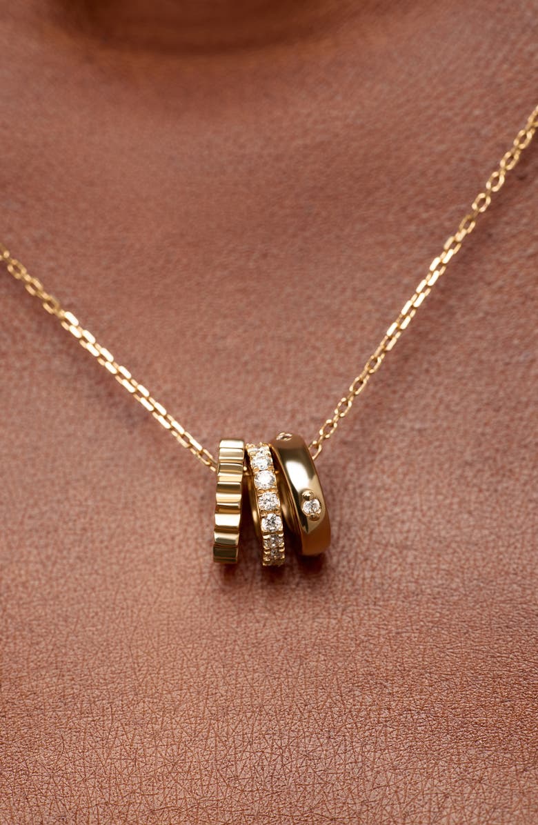 Ana Luisa Solid Yellow Gold - Diamond Zeno Charm Necklace, Alternate, color, Gold