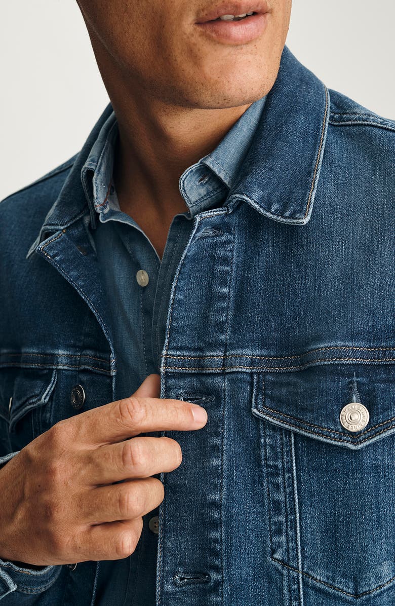 Mavi Jeans Drake Denim Trucker Jacket, Alternate, color, Mid Brushed Classic Vintage