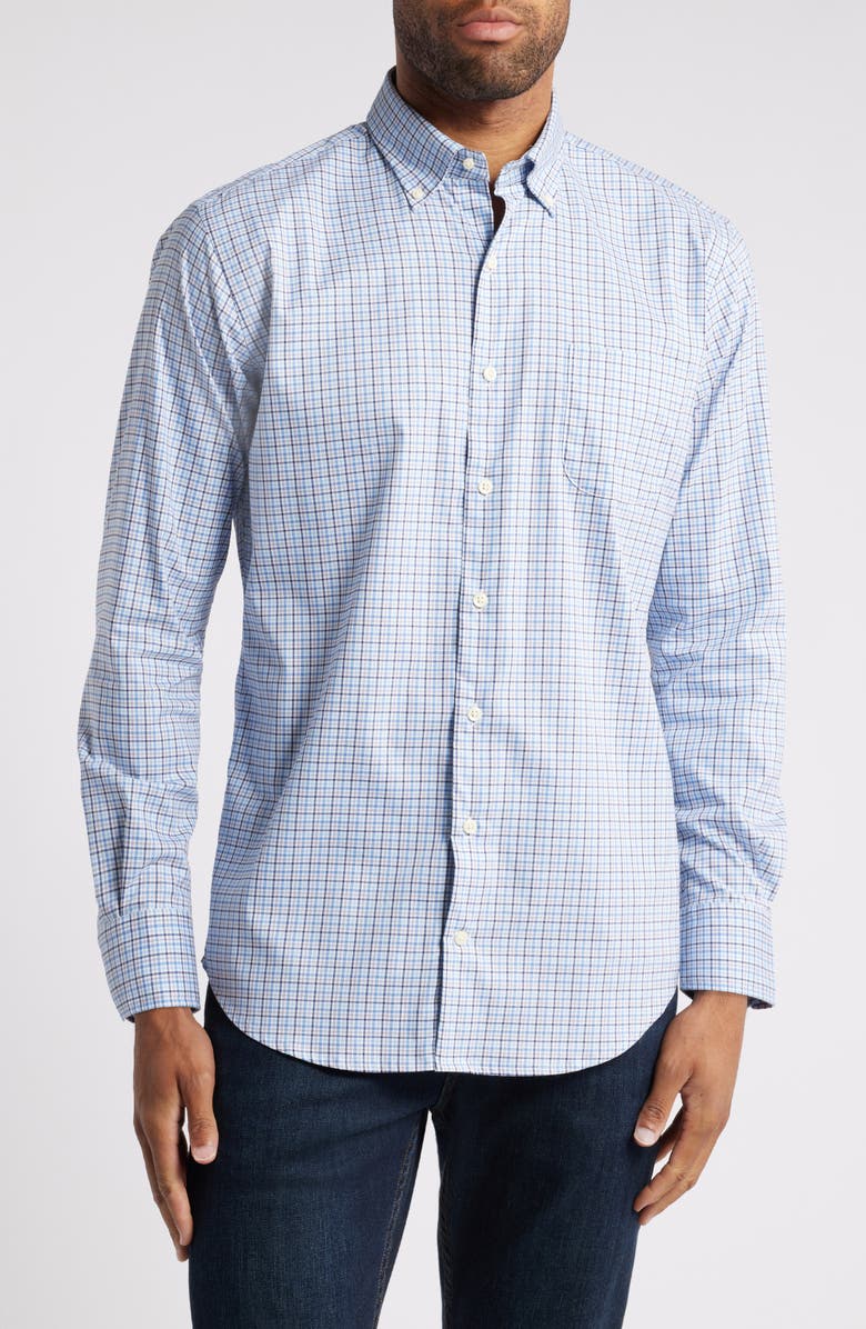 Peter Millar Albert Crown Lite Check Performance Button-Down Shirt, Main, color,