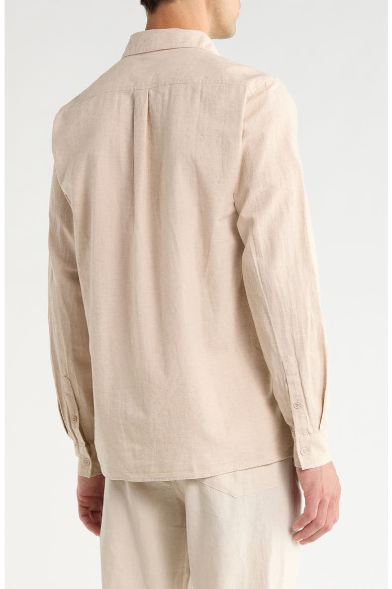 Classic Linen & Cotton Button-Up Shirt, Alternate, color, SAND