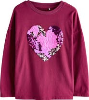 NEXT Kids' Sequin Heart T-Shirt