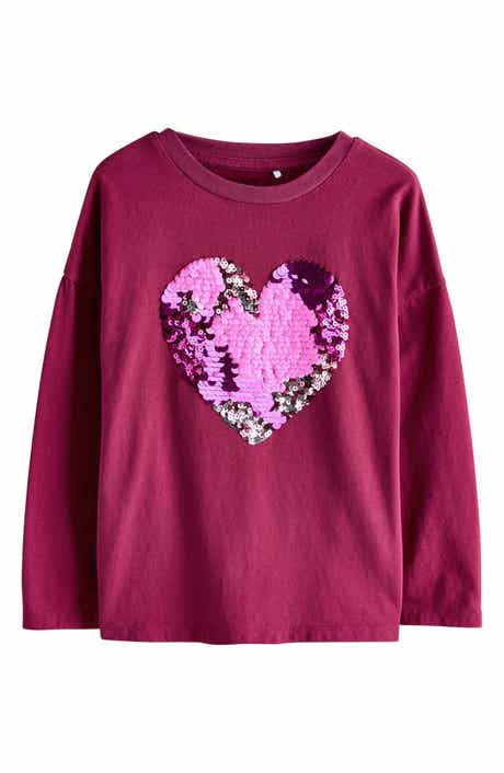 NEXT Kids' Sequin Heart T-Shirt