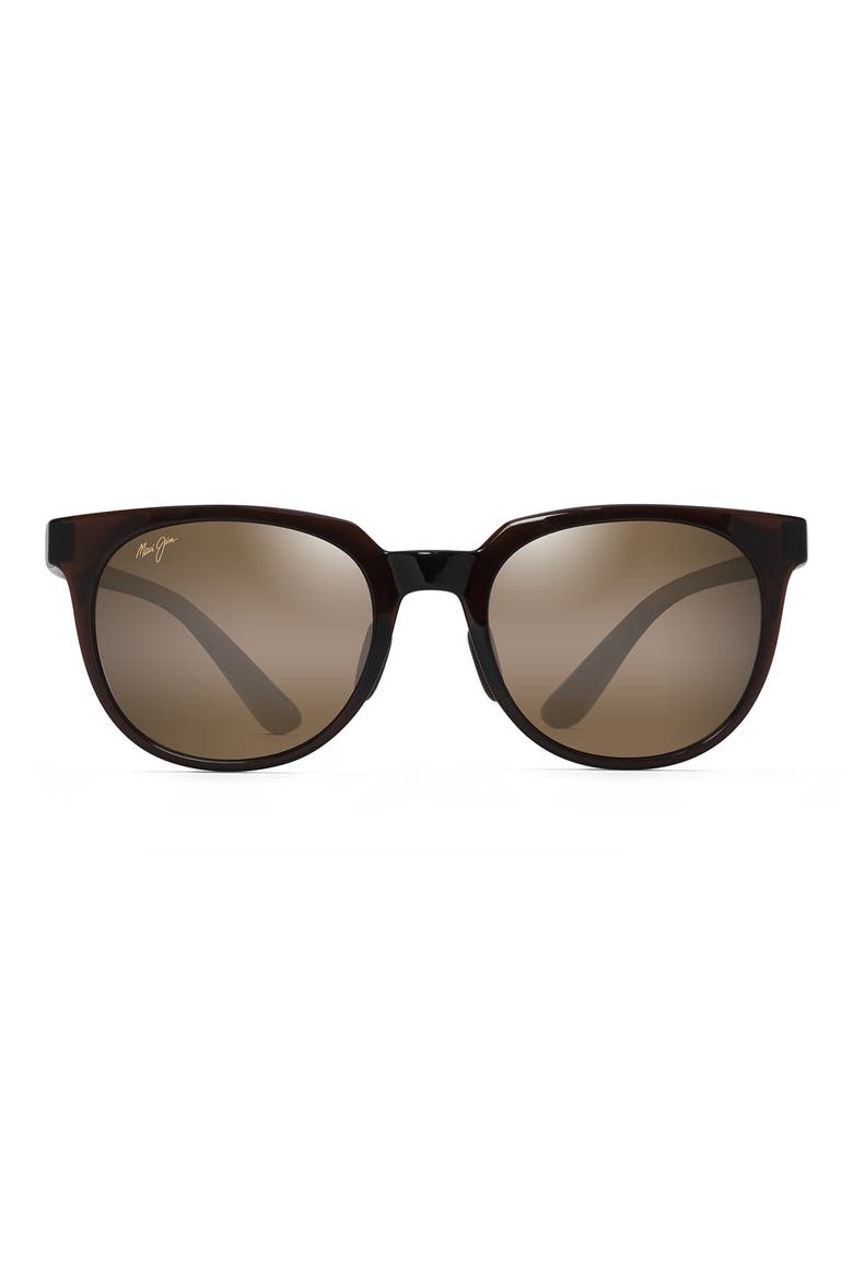 Wailua 49mm Small PolarizedPlus2® Round Sunglasses, Main, color, TRANSLUCENT ROOTBEER