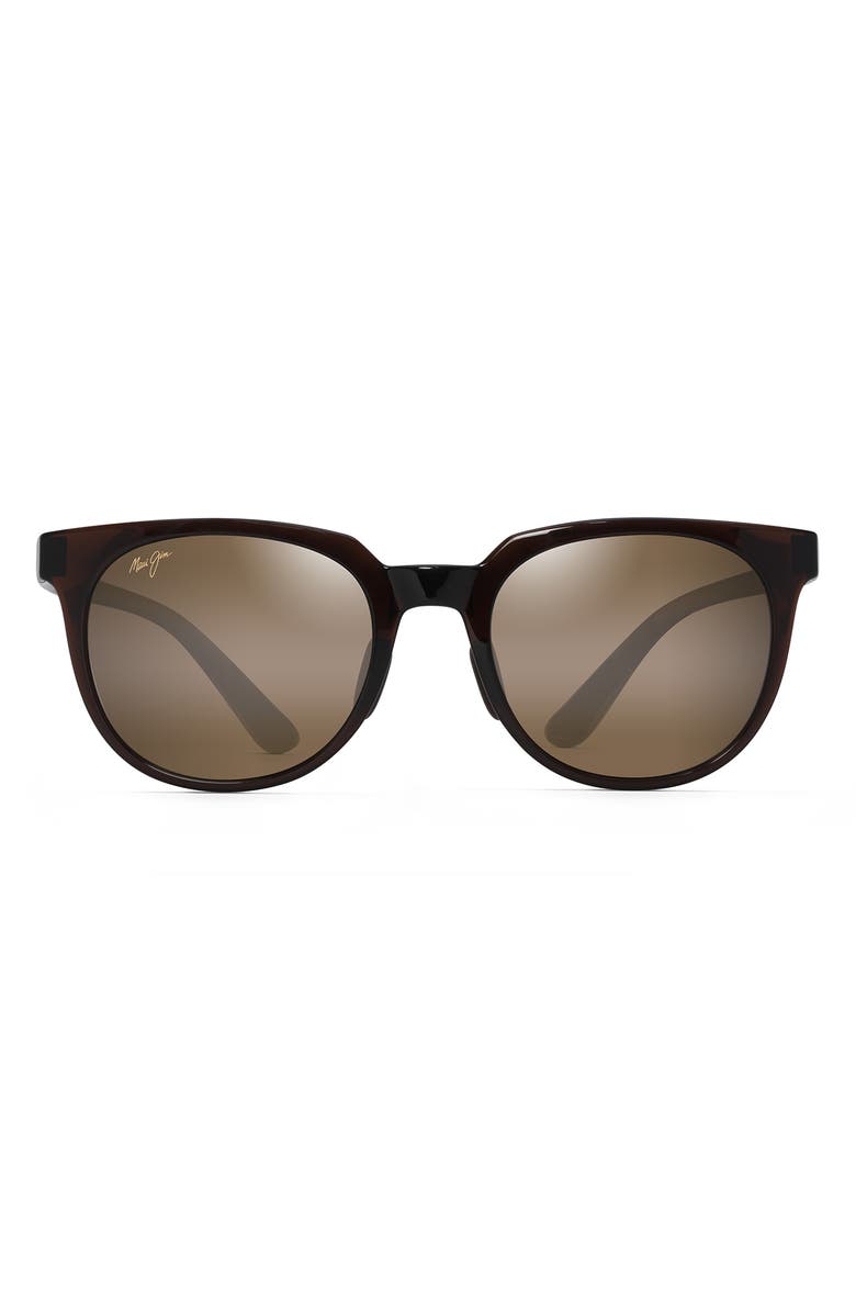 Maui Jim Wailua 49mm Small PolarizedPlus2<sup>®</sup> Round Sunglasses, Main, color, Translucent Rootbeer